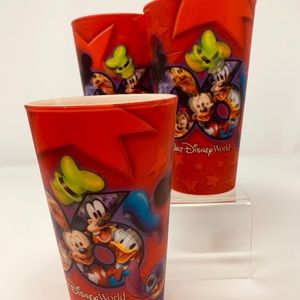 Three 2006 Disney hard plastic cups. halo graphic.